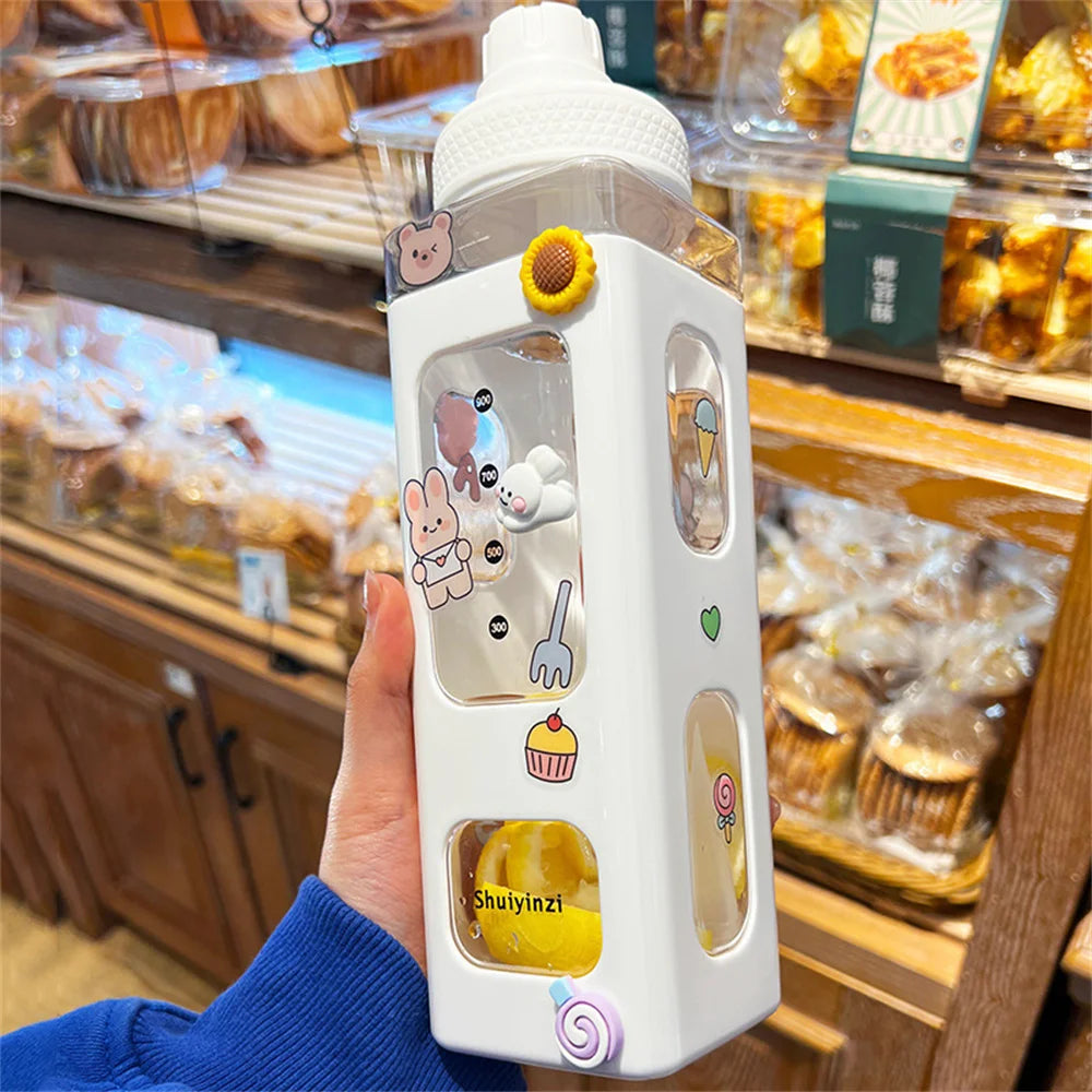 Kawaii Water Bottle With Straw