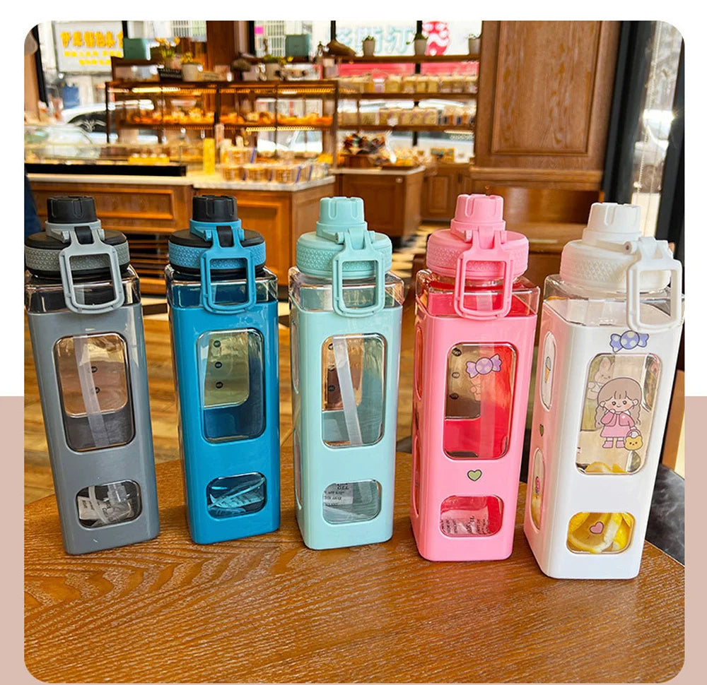 Kawaii Water Bottle With Straw